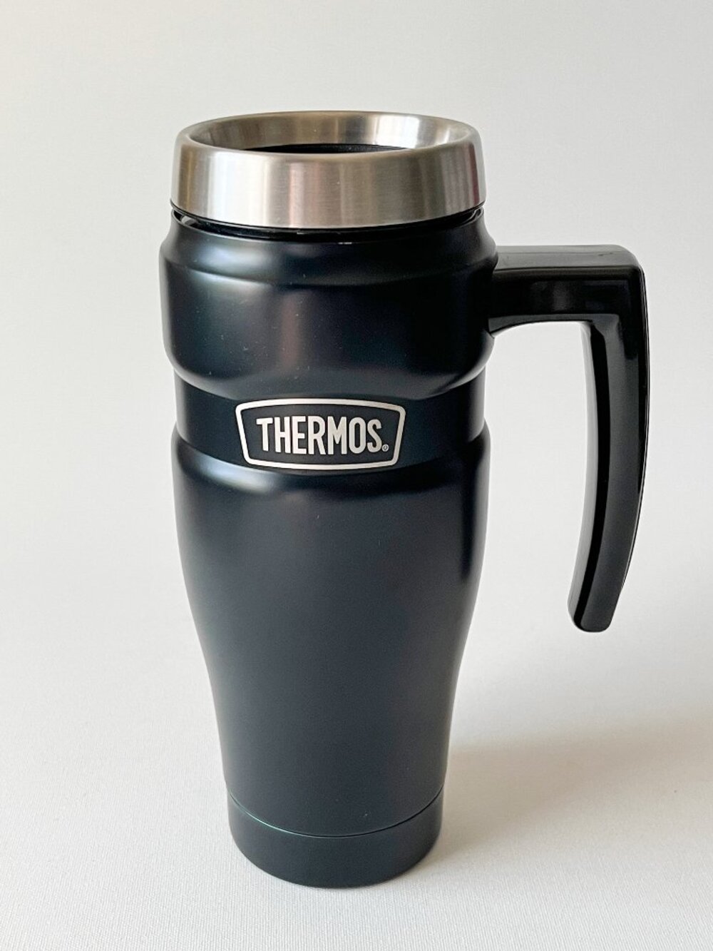 Thermos Stainless King Vacuum-Insulated Travel Mug w/ Handle 16 oz Midnight Blue